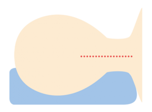 横向きの場合には首の骨が頭から背中まで一直線になるような枕が適しています。 