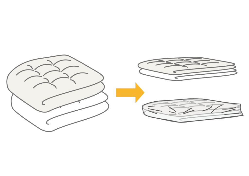 収納スペースが限られている場合は、布団圧縮袋を使うのもよいでしょう。