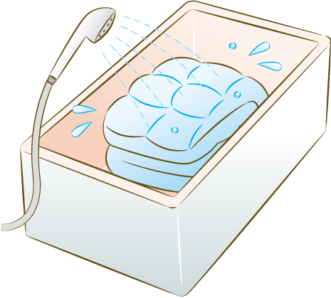 洗濯機が小さくて羽毛布団が入らない場合は浴槽を活用して洗うことも可能