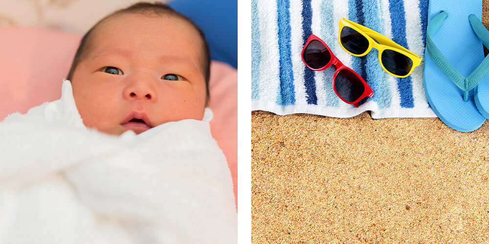 バスタオルは「ビーチやプールでのシート代わり」「お子さま用のタオルケットや赤ちゃんのおくるみ」としても活用できる