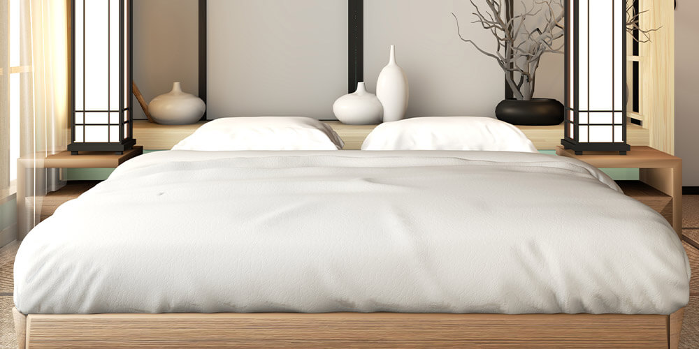 低めのベッドを配置すると和室の雰囲気になじみやすくなり、インテリアにも統一感が出る